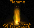 Flamme gegen Missbrauch und Kinderpornographie